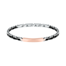 اسوارة سيراميك من سيكتور للرجال لون فضى وروز قولد مقاس 19 سم