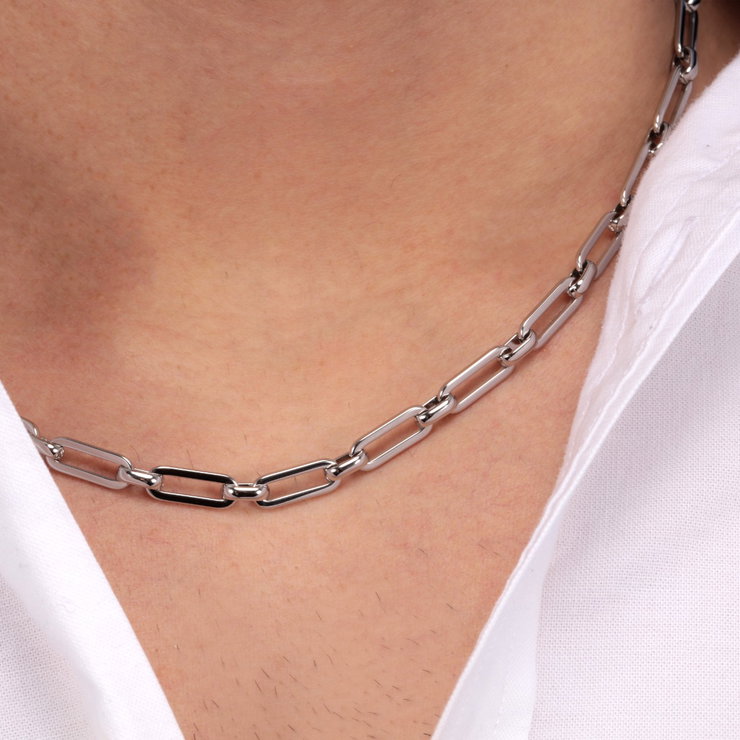 Sector Energy Necklace For Men Stainless Steel Silver