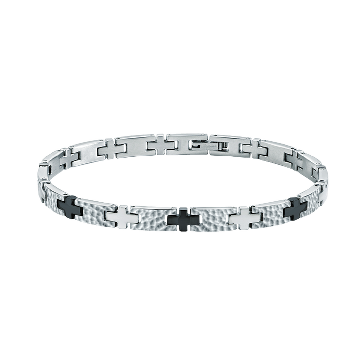 Sector ENERGY bracelet for men silver and Black size 18cm