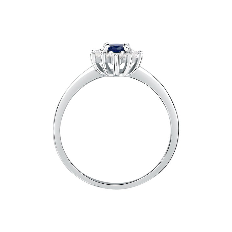 Morellato Tesori women ring steel silver with crystal blue size 16