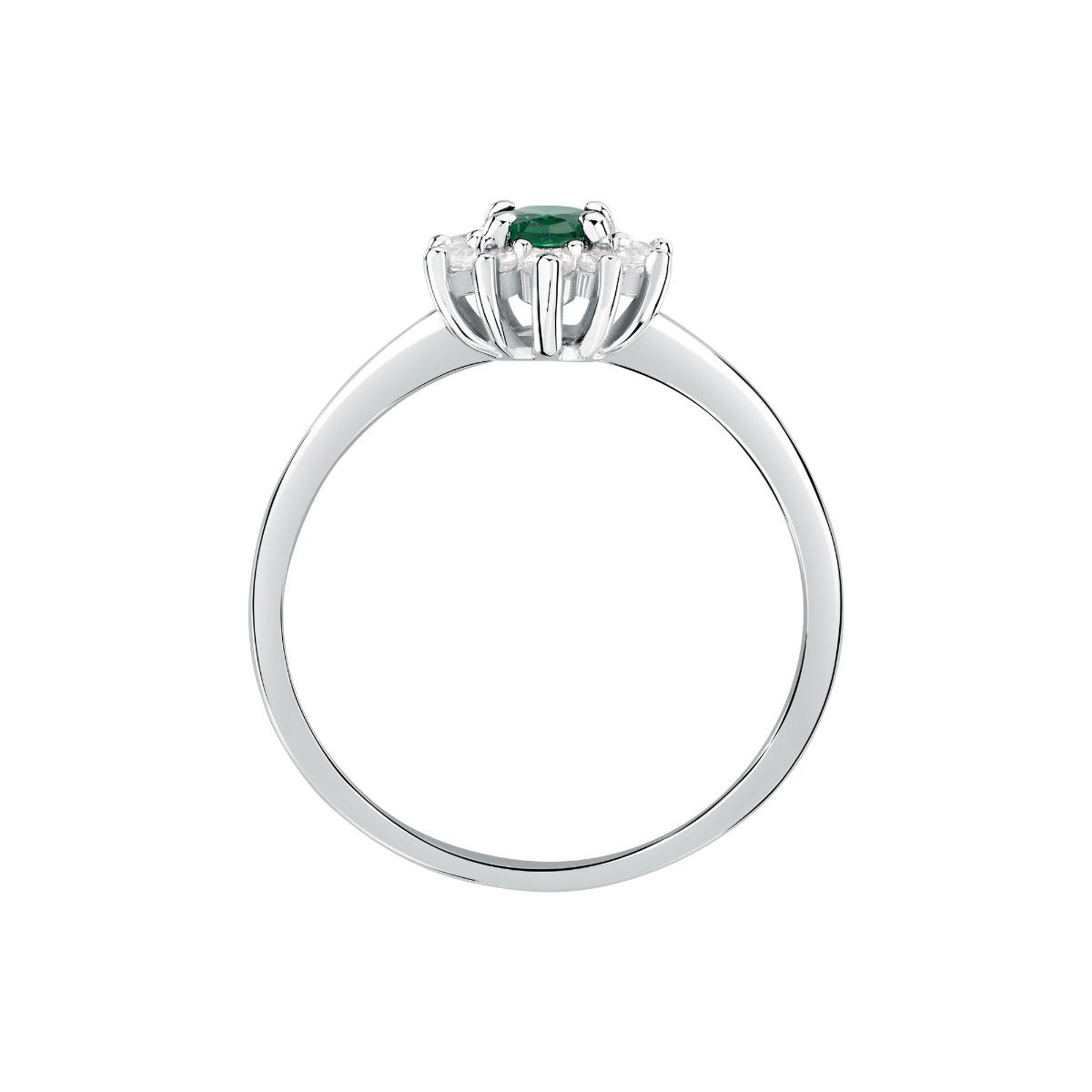 Morellato women KATE ring steel silver with green crystal size 16