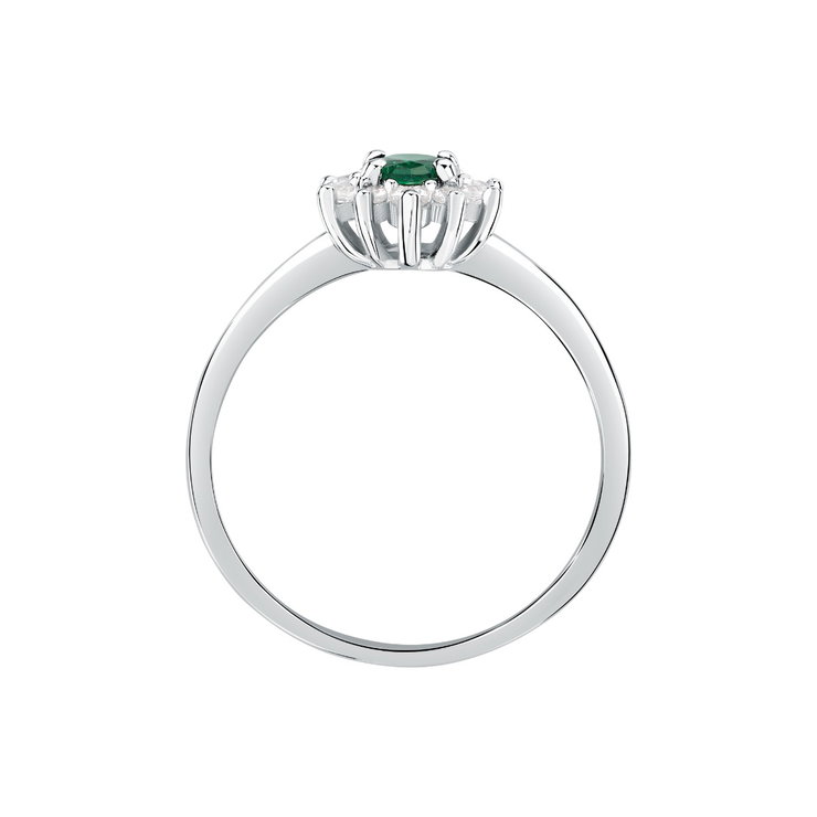 Morellato women KATE ring steel silver with green crystal size 18