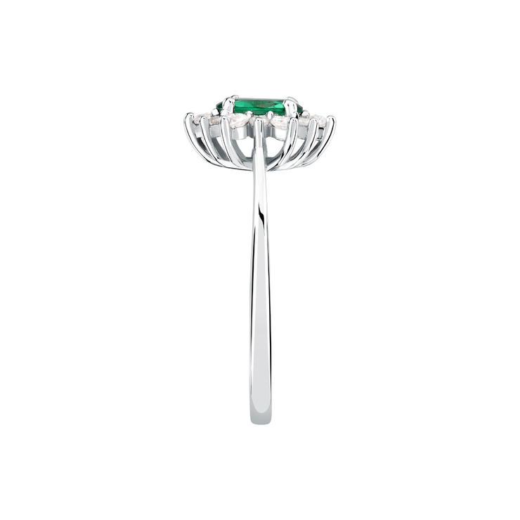 Morellato women KATE ring steel silver with green crystal size 16