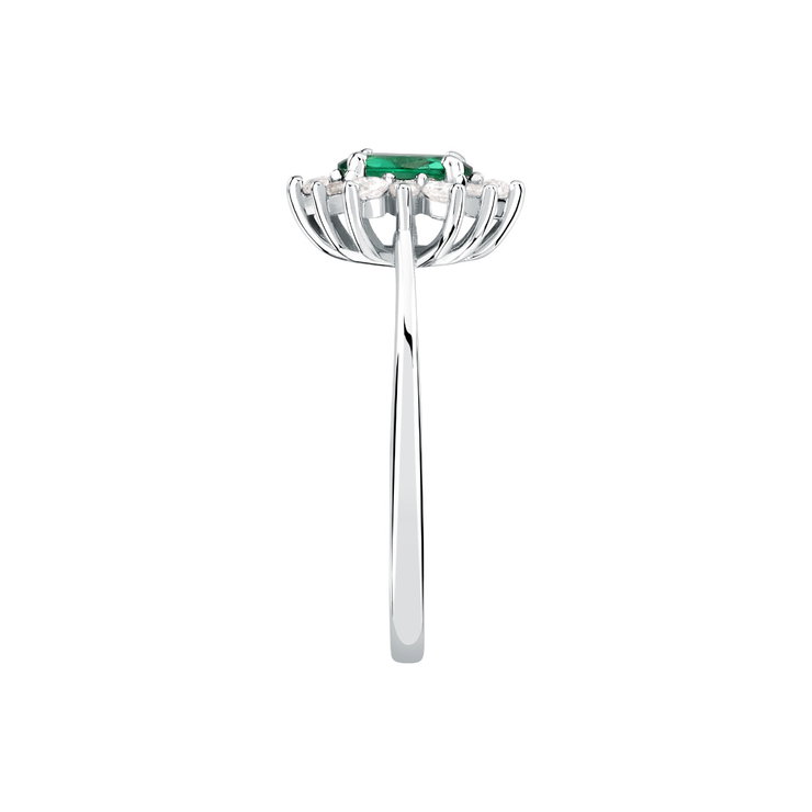 Morellato women KATE ring steel silver with green crystal size 16
