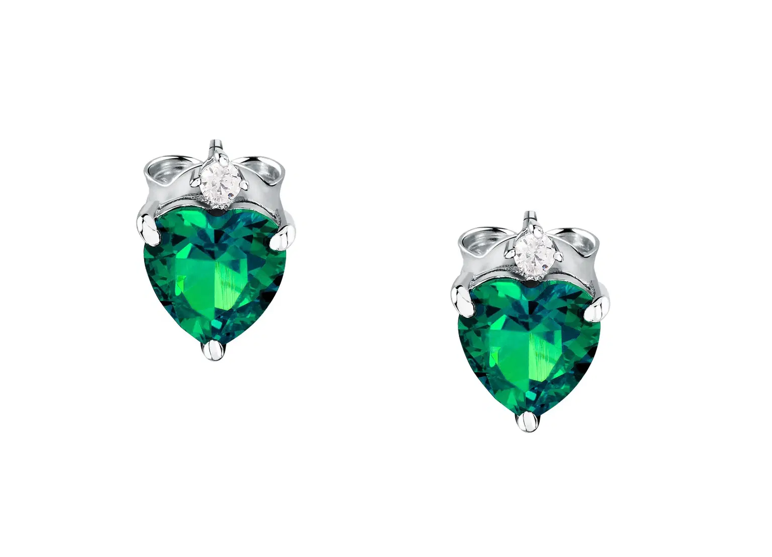 Morellato women TESORI earring steel silver with green crystal