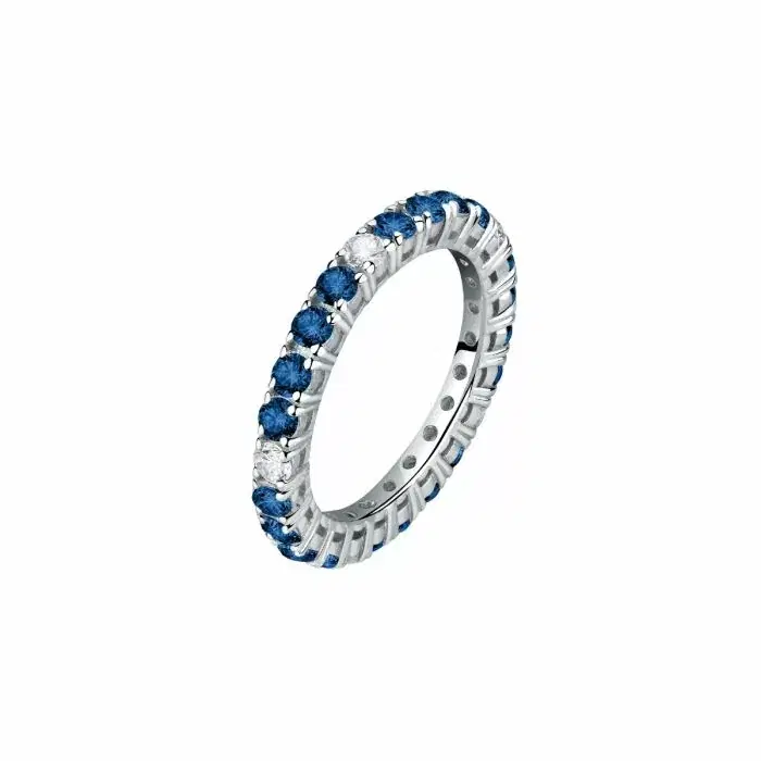 Morellato TESORI ladies ring steel silver with blue crystal size 18