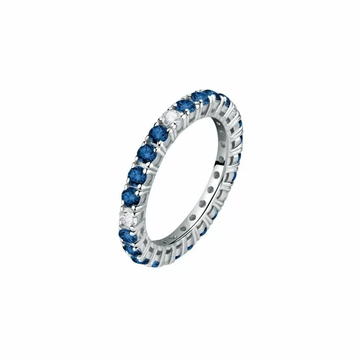 Morellato TESORI ladies ring steel silver with blue crystal size 18