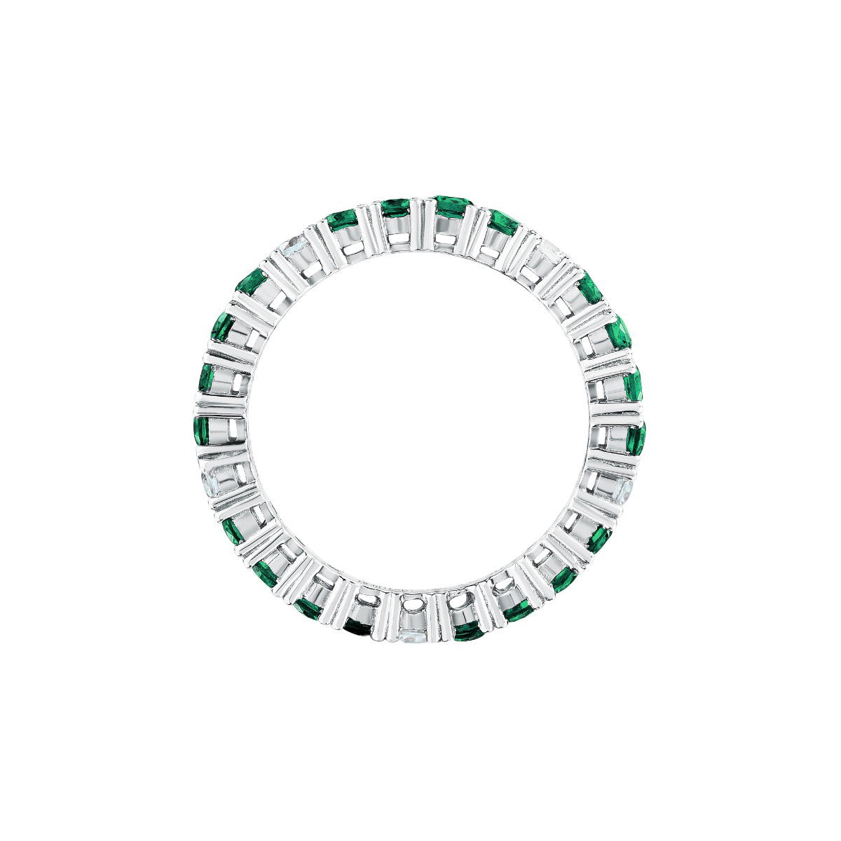Morellato TESORI ladies ring steel silver with green crystal size 14