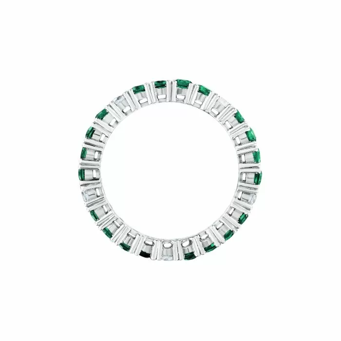 Morellato TESORI ladies ring steel silver with green crystal size 18