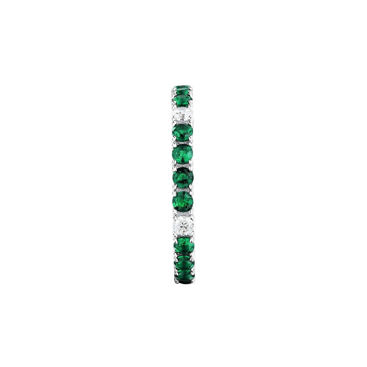Morellato TESORI ladies ring steel silver with green crystal size 16