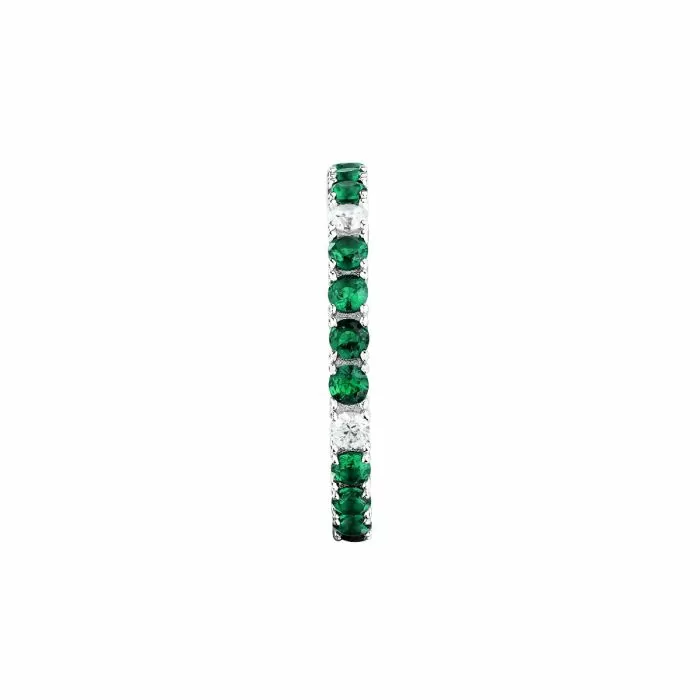 Morellato TESORI ladies ring steel silver with green crystal size 18