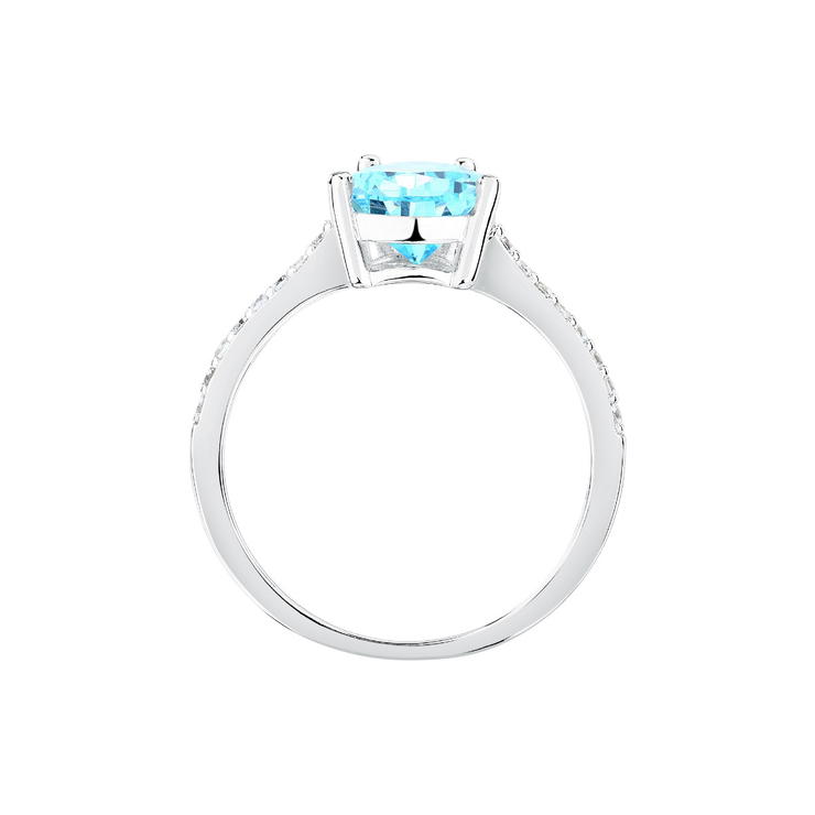 Morellato women ring steel silver with sky blue crystal size 18
