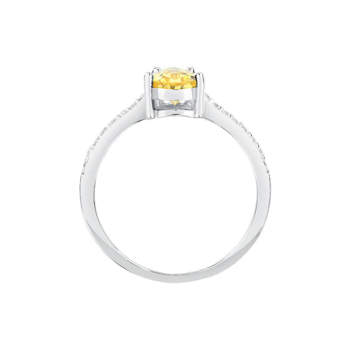 Morellato women ring steel silver with yellow crystal size 12