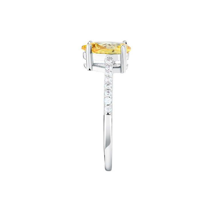Morellato women ring steel silver with yellow crystal size 12