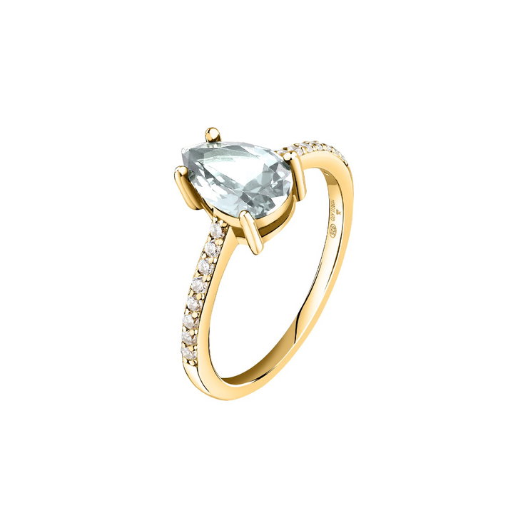 Morellato women ring steel gold with white crystal size 18