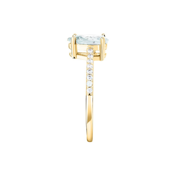 Morellato women ring steel gold with white crystal size 12