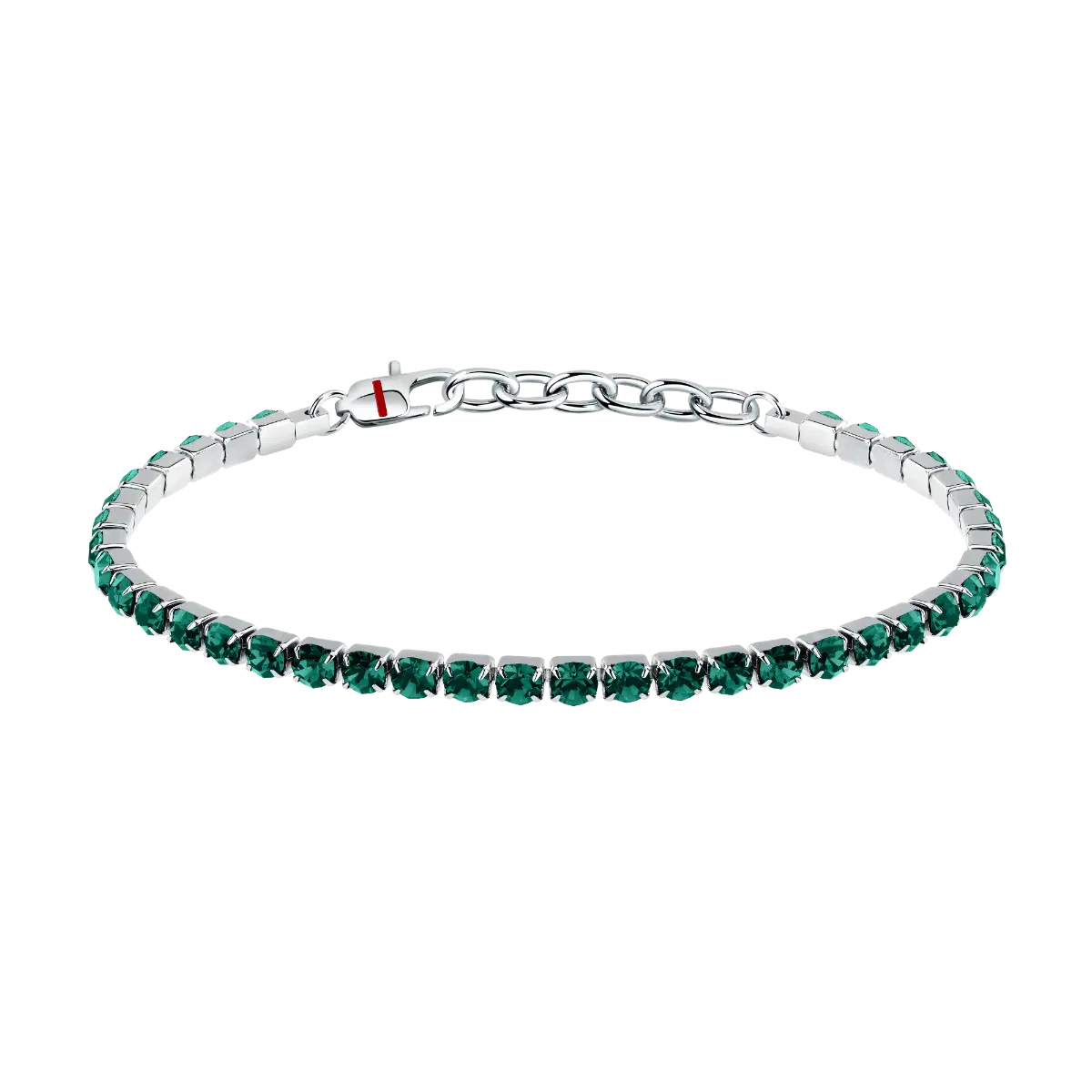 Sector Tennis bracelet for men green with crystal