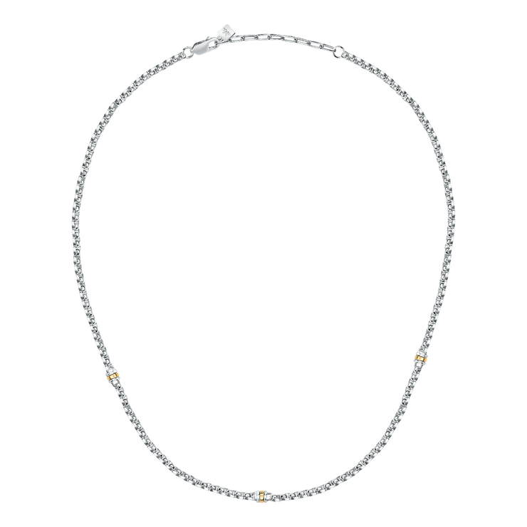 Morellato gent necklace steel silver with gold size 50