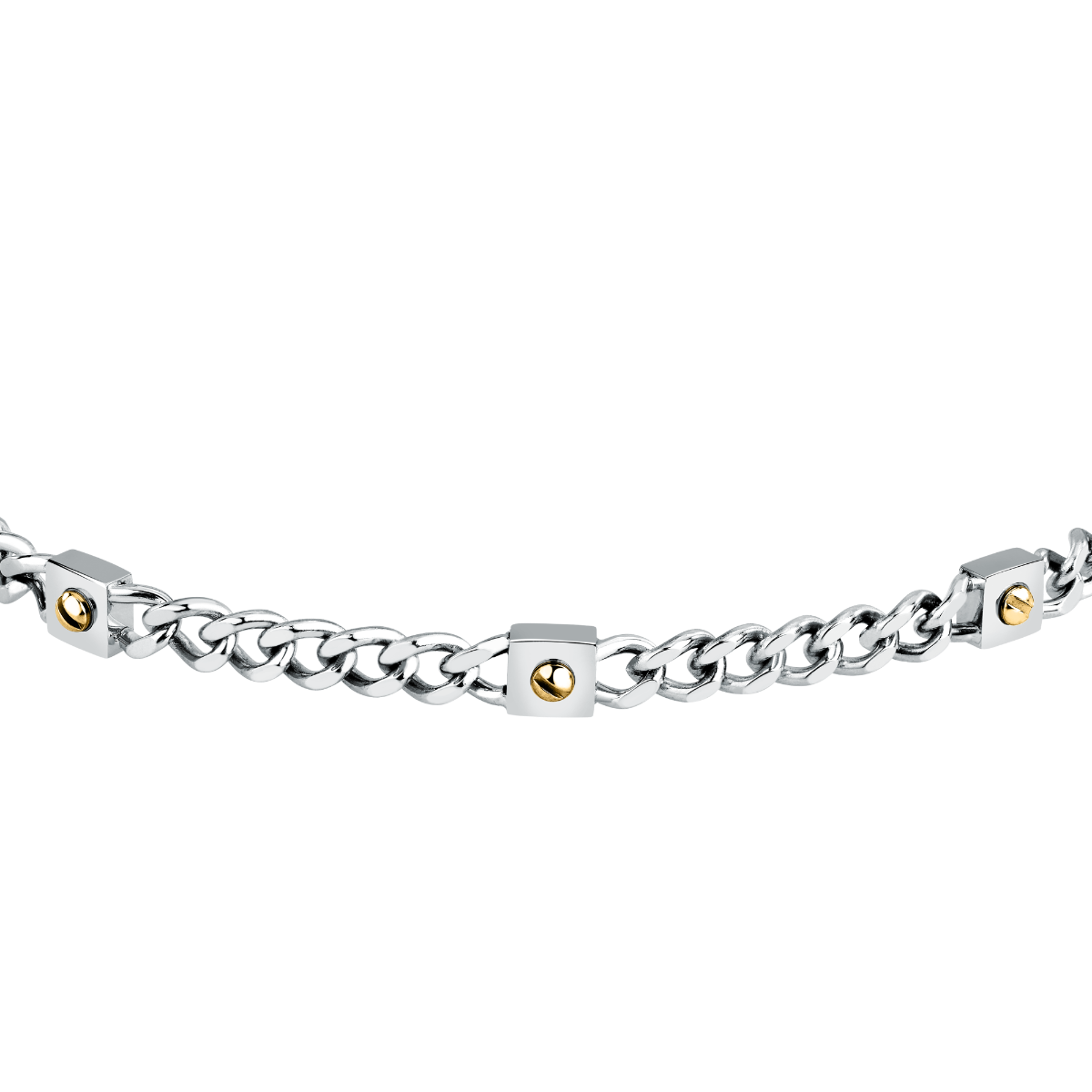 Morellato Men bracelet steel silver with gold size 18