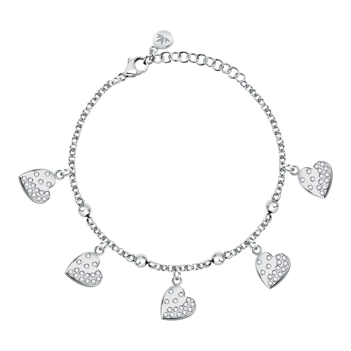 Morellato Silver Heart Charm Bracelet for Women