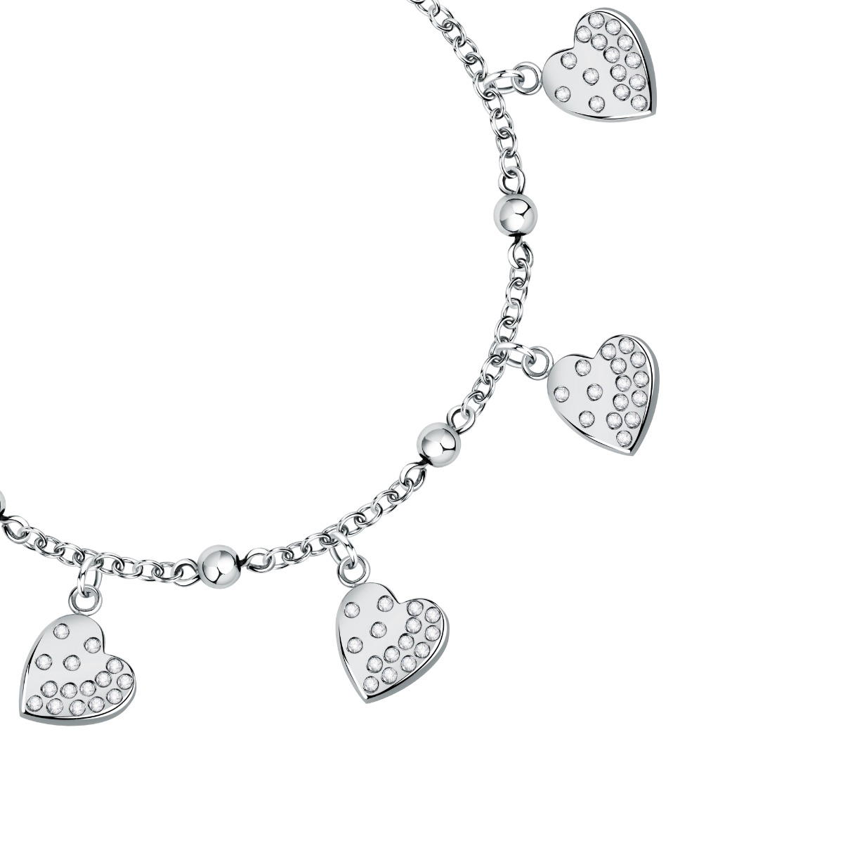 Morellato Silver Heart Charm Bracelet for Women