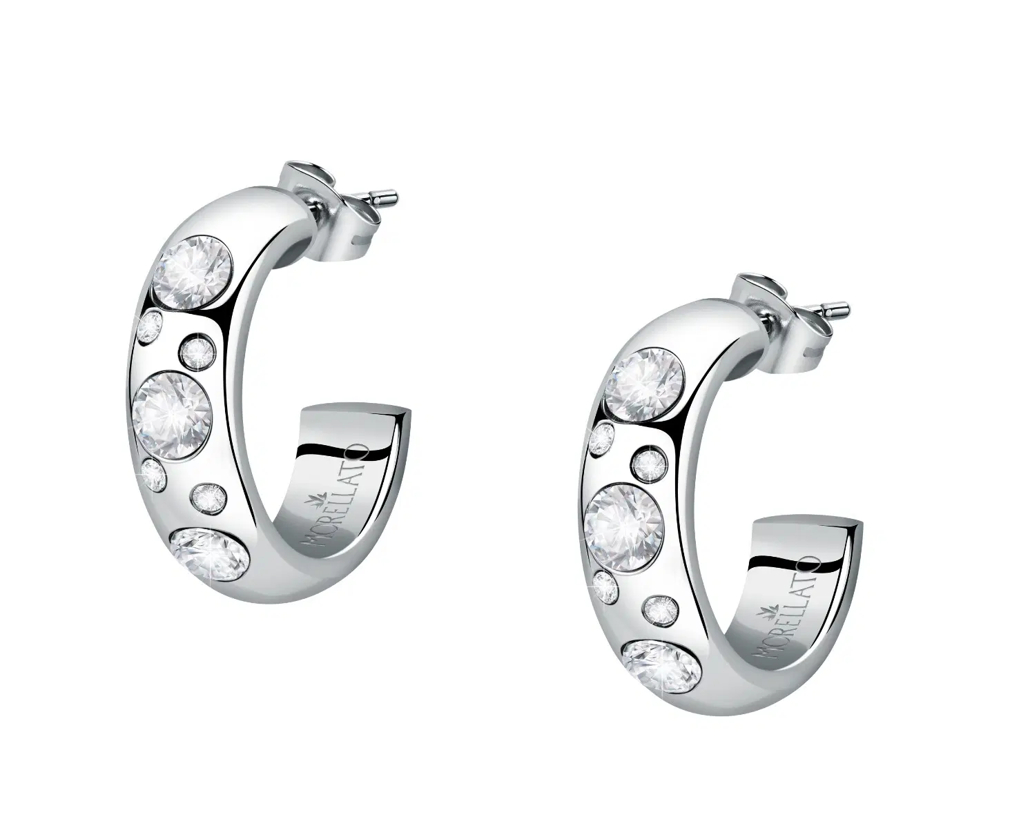 Morellato Women’s Silver Crystal Hoop Earrings