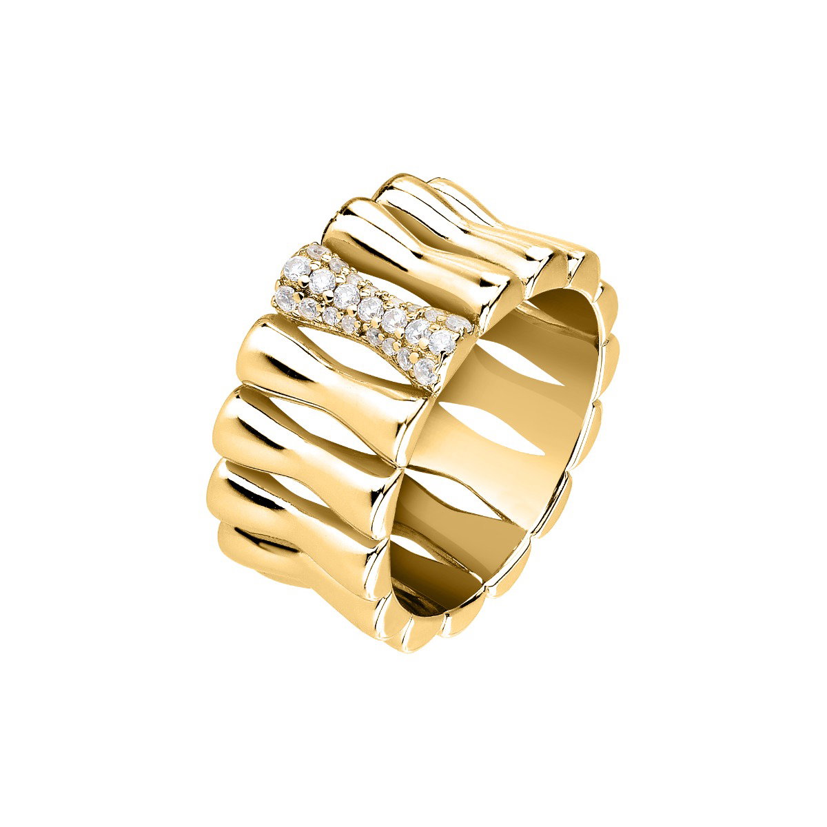 Morellato ladies ESSENZA ring steel gold size 16