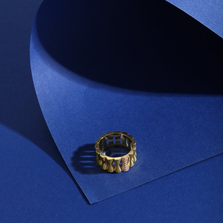 Morellato ladies ESSENZA ring steel gold size 12