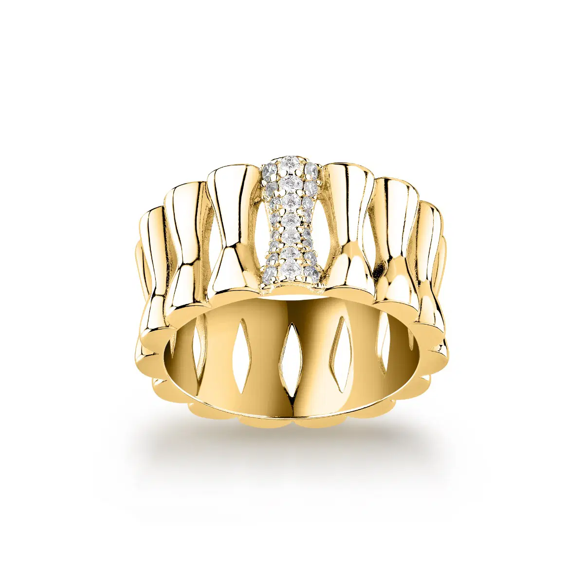 Morellato ladies ESSENZA ring steel gold size 12