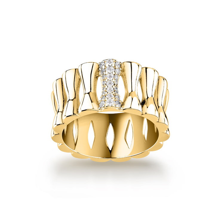 Morellato ladies ESSENZA ring steel gold size 12