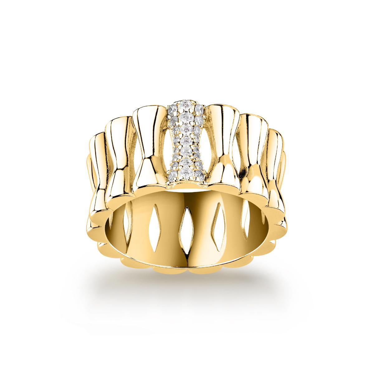 Morellato ladies ESSENZA ring steel gold size 14