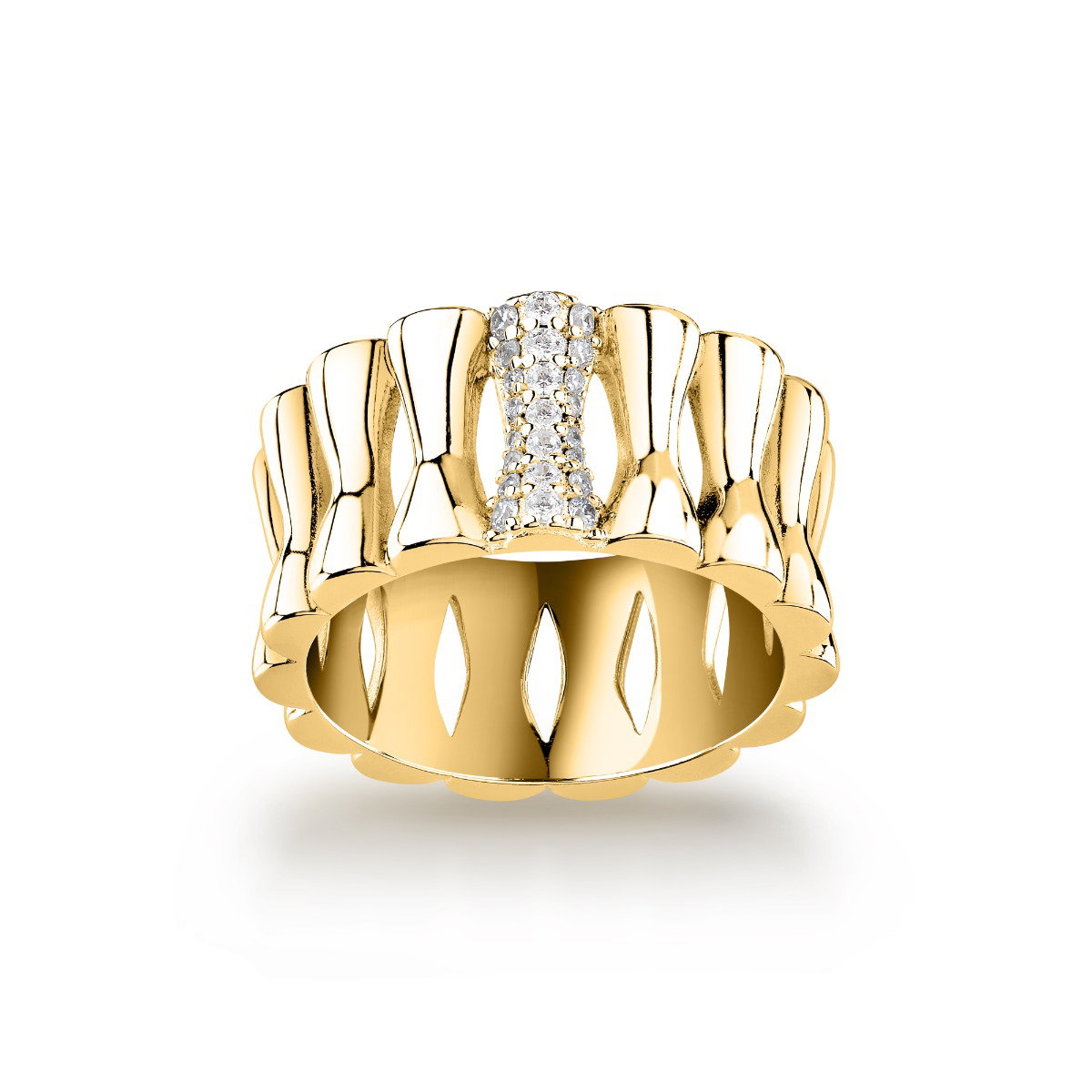 Morellato ladies ESSENZA ring steel gold size 16