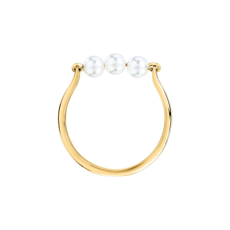 Morellato Perle ladies Ring steel gold size 14