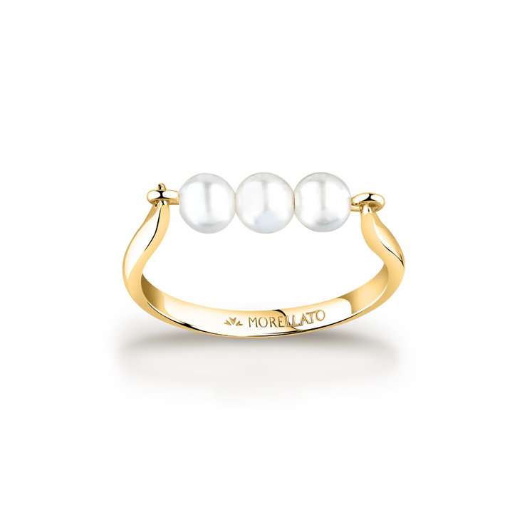 Morellato Perle ladies Ring steel gold size 14