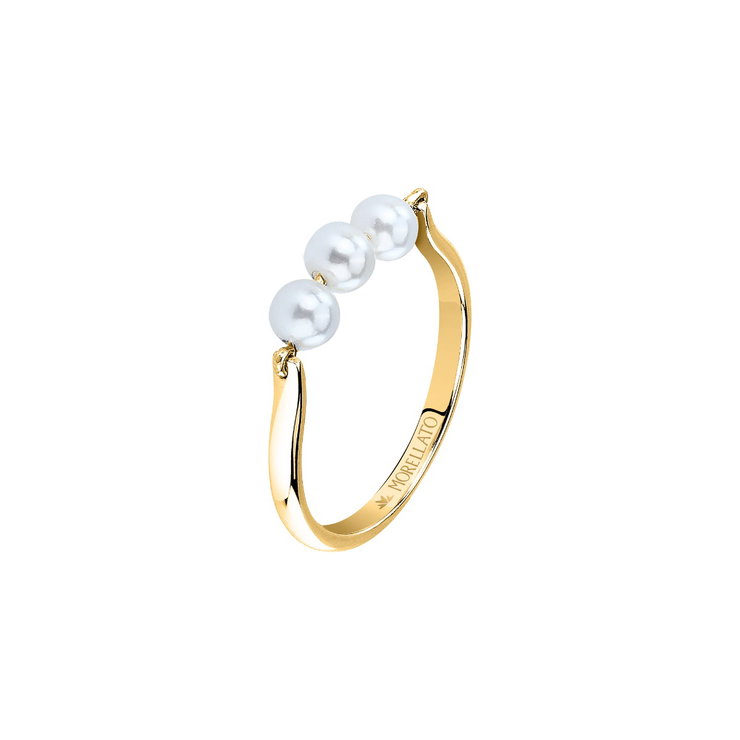 Morellato PERLE ladies ring steel gold with MOP size 16