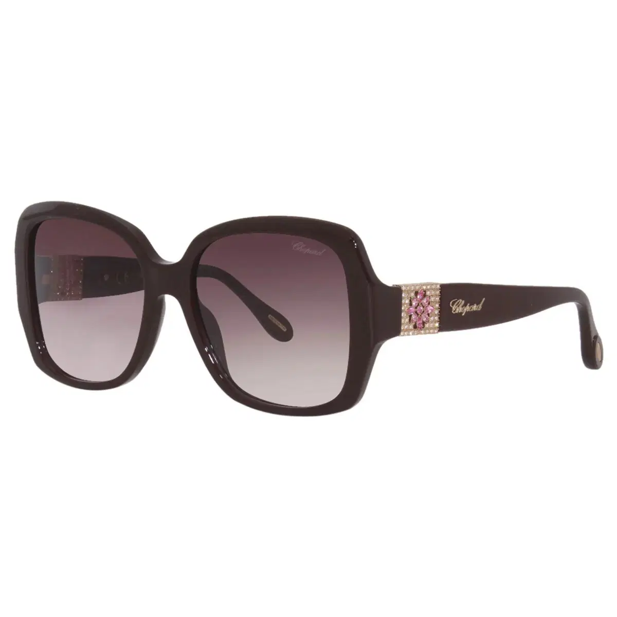 Chopard Women’s Sunglasses Square with Pink Crystal Floral