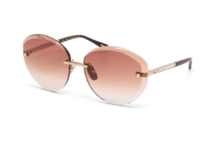 Chopard Women’s Sunglasses - Round Pink Gradient Lenses