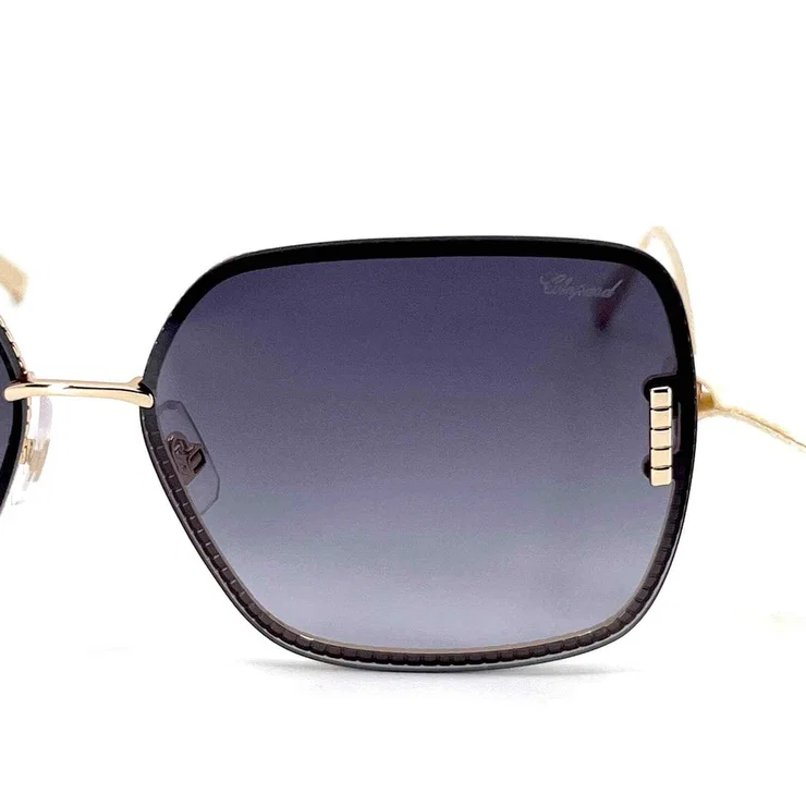 Chopard Women's Sunglass Gold Metal & Blue Gradient Lenses