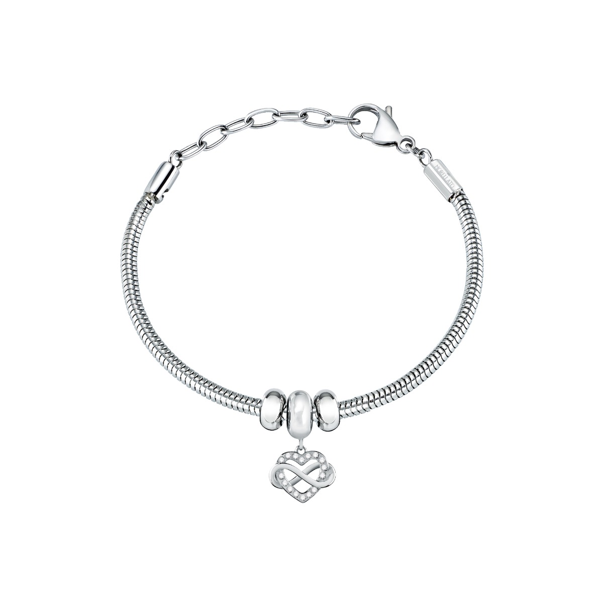 Morellato Drops Silver Bracelet with Heart Charm