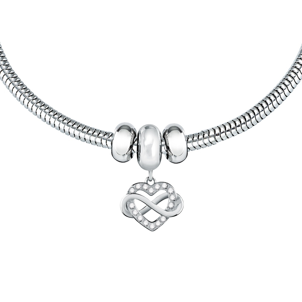 Morellato Drops Silver Bracelet with Heart Charm