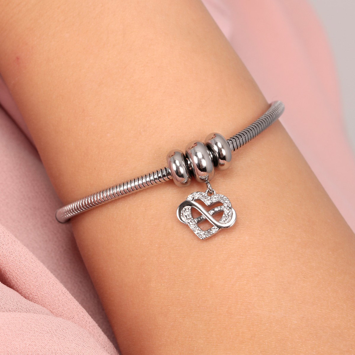 Morellato Drops Silver Bracelet with Heart Charm