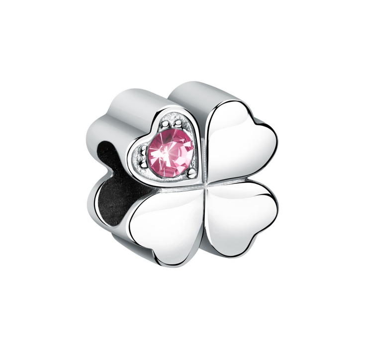 Morellato Drops Ladies Charms steel silver with Pink crystal