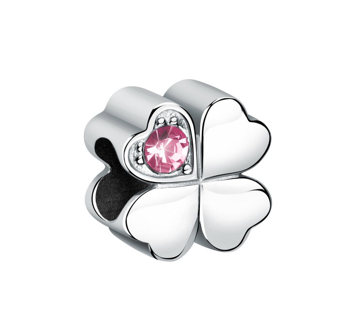 Morellato Drops Ladies Charms steel silver with Pink crystal