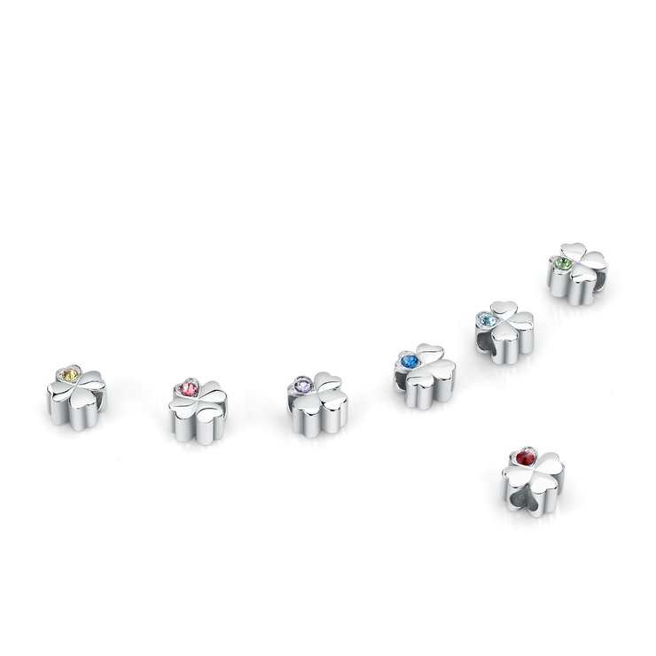 Morellato Drops Ladies Charms steel silver with Pink crystal