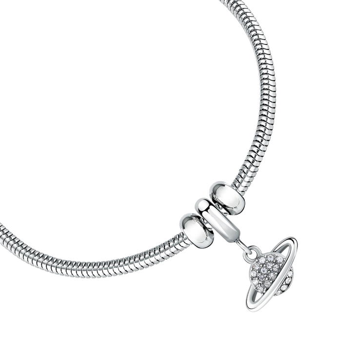 Morellato Drops Bangle Women Charms Steel Silver With Crystal