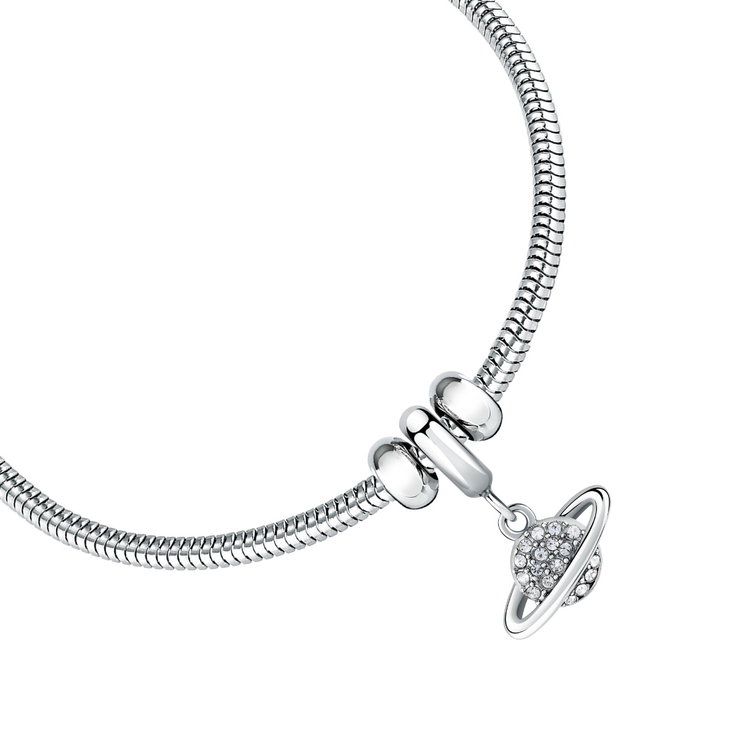 Morellato Drops Bangle Women Charms Steel Silver With Crystal