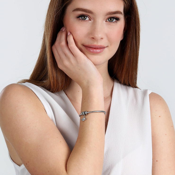 Morellato Drops Bangle Women Charms Steel Silver With Crystal