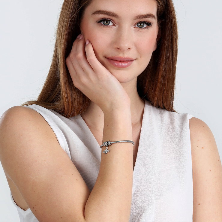 Morellato Drops Bangle Women Charms Steel Silver With Crystal