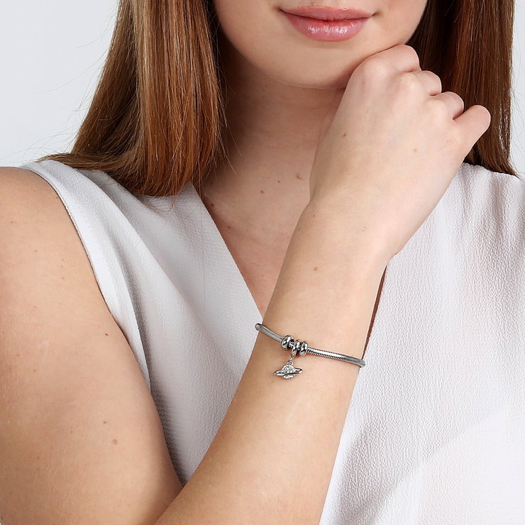 Morellato Drops Bangle Women Charms Steel Silver With Crystal