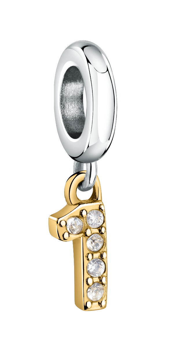 Morellato charm number 1 for woman silver , Gold